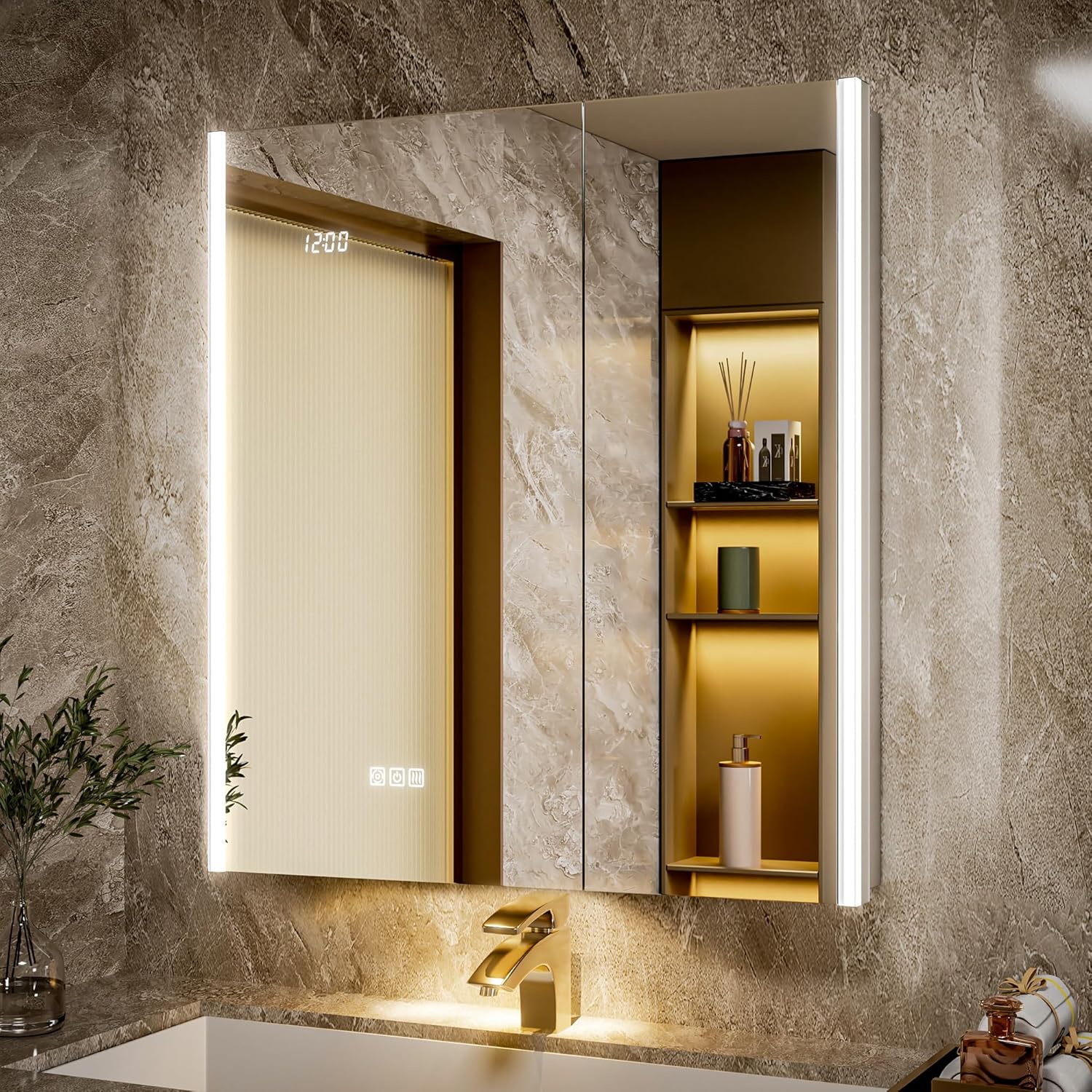 Furniture Lighting & Decor Magazine - 30x32 Lighted Medicine Cabinet Mirror with