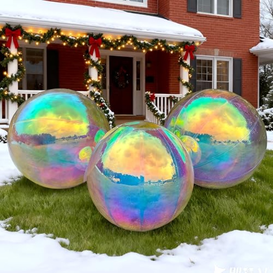 Disco Ball Mirror - Iridescent Inflatable Mirror Ball 3pcs 23.6in