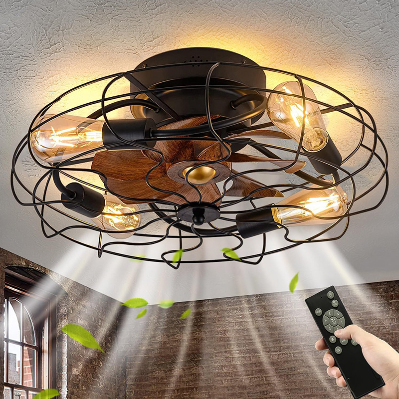 Decor Lighting Ceiling Fans - Industrial Retro Fan Light with remote