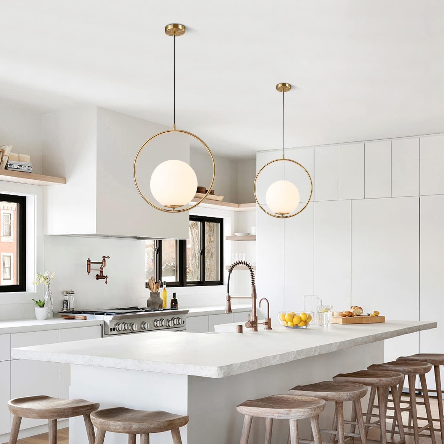 Lighting Decor Store - Gold PVC Lampshade Pendant lights Restaurant