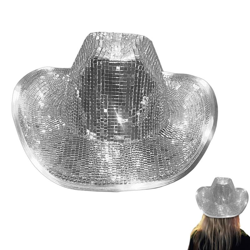 Disco Ball Mirror - Disco Ball Cowboy Hat Cowboy Caps