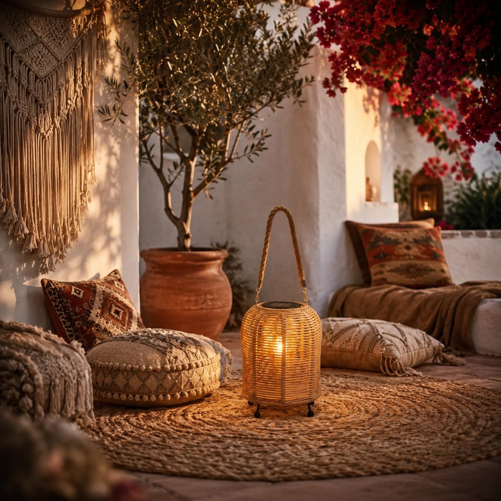 Restaurant Lighting Decoration - Handwoven Solar Lantern Warm LED Handwoven