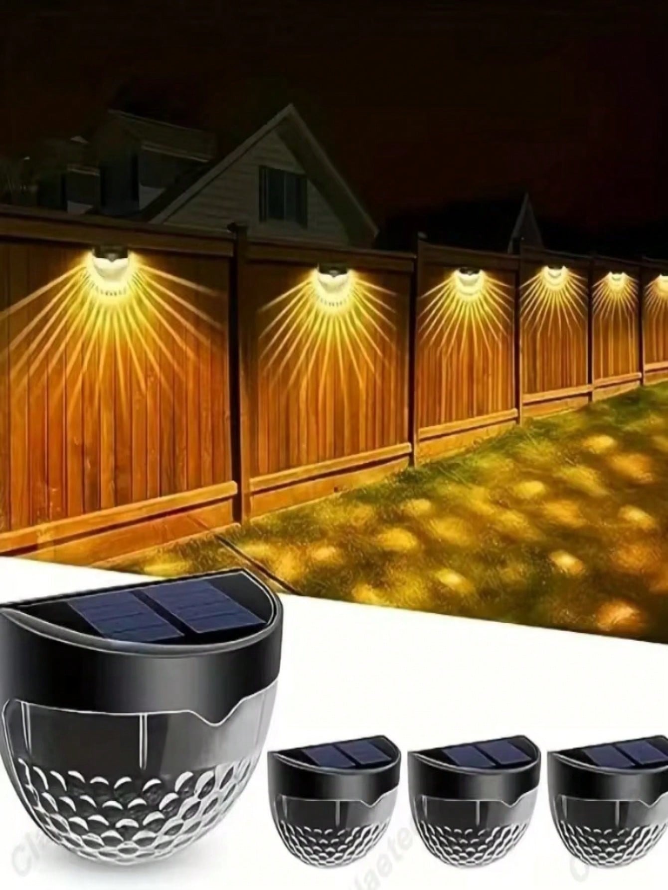 Garage Lighting Decor - 8Pcs Waterproof Solar LED Fence Lights