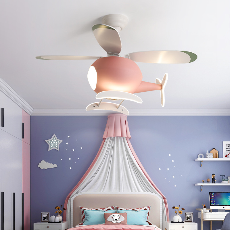 Decor Lighting Ceiling Fans - Modern Creative Cartoon Plane Fan Light