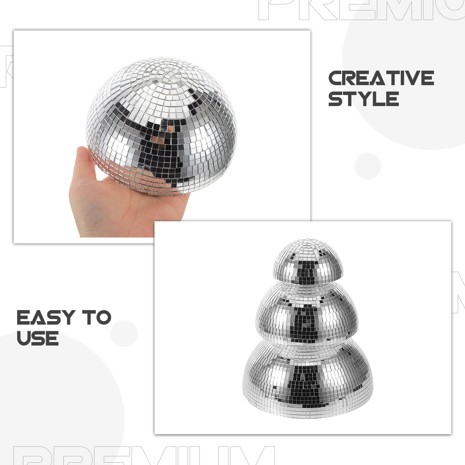 3Pcs Mirror Disco Hemisphere B - Disco Ball Mirror avis et prix