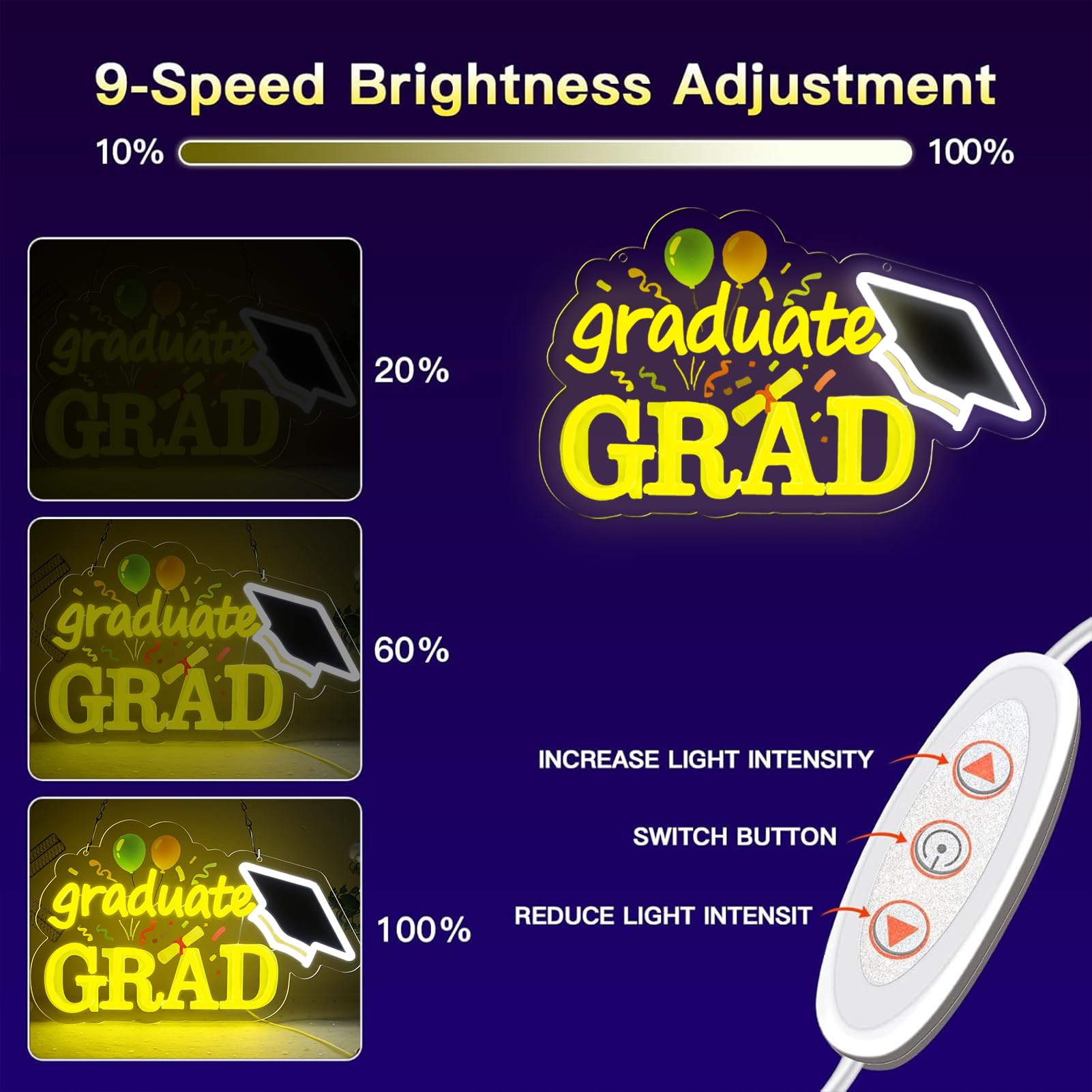 Congrats LED Neon Sign Dimmabl - Lighting Room Decor Photo avis et prix