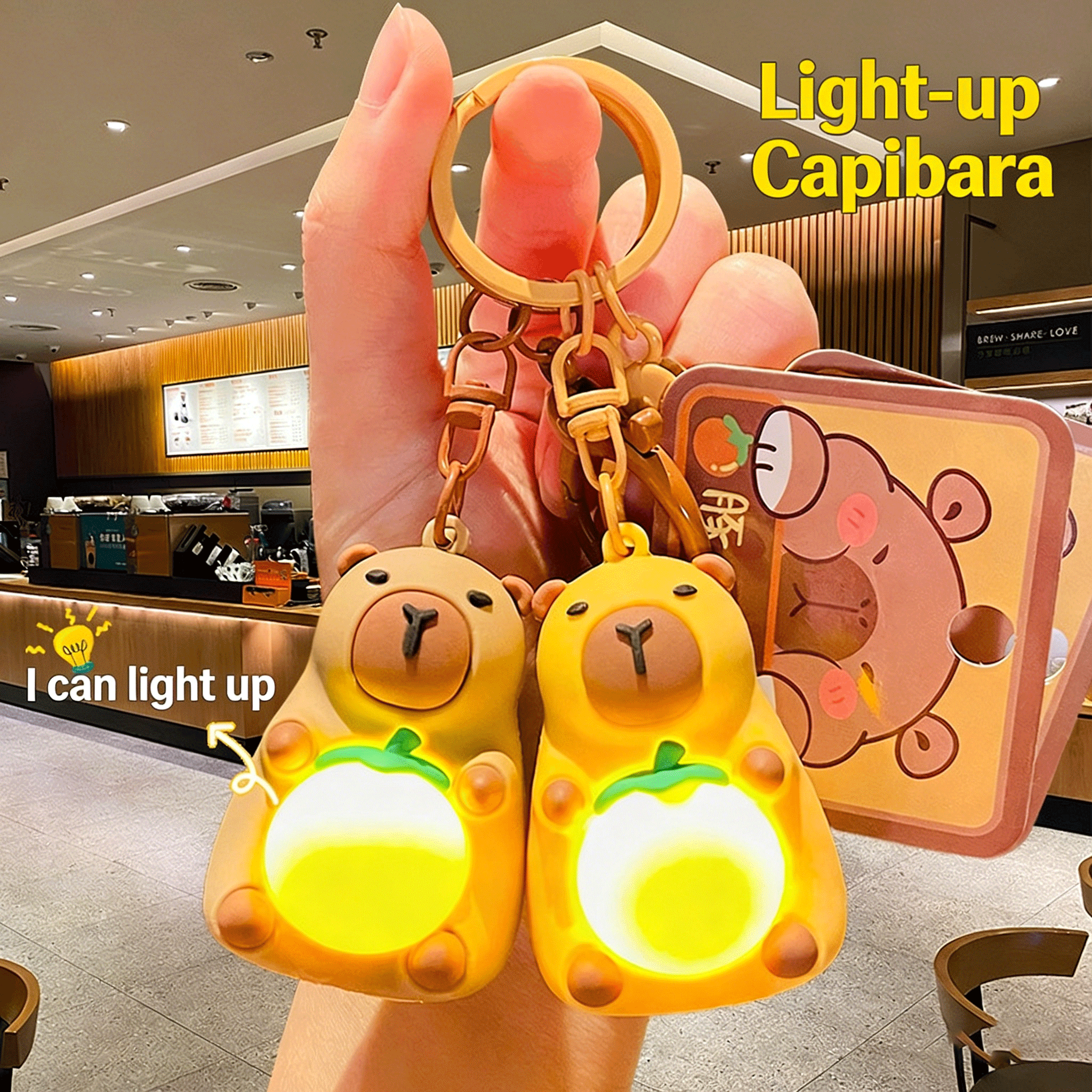 Simulation Capybara Doll Keych - Lighting Decor Items avis et prix