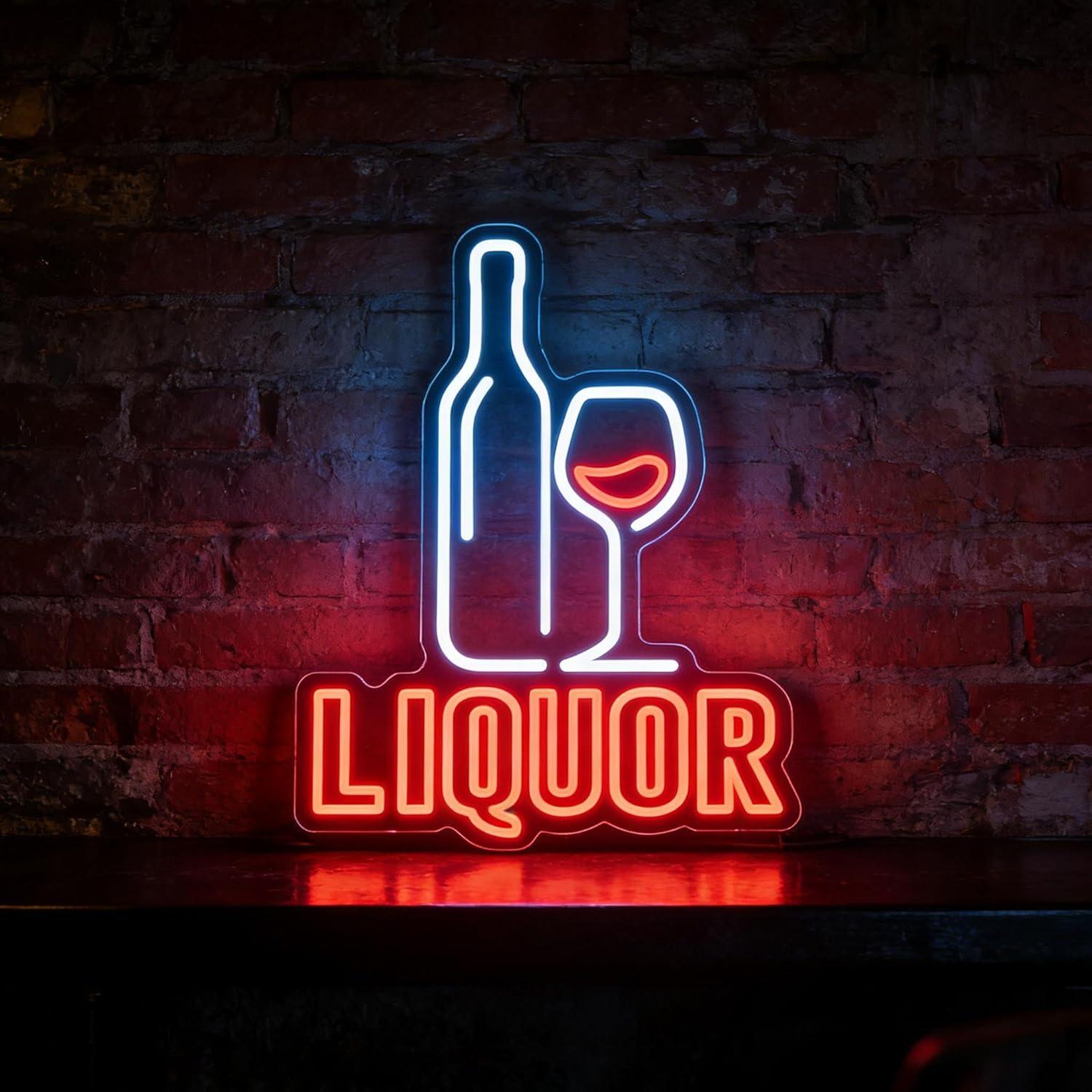 Liquor Neon Sign USB Dimmable  - Restaurant Lighting Decoration avis et prix