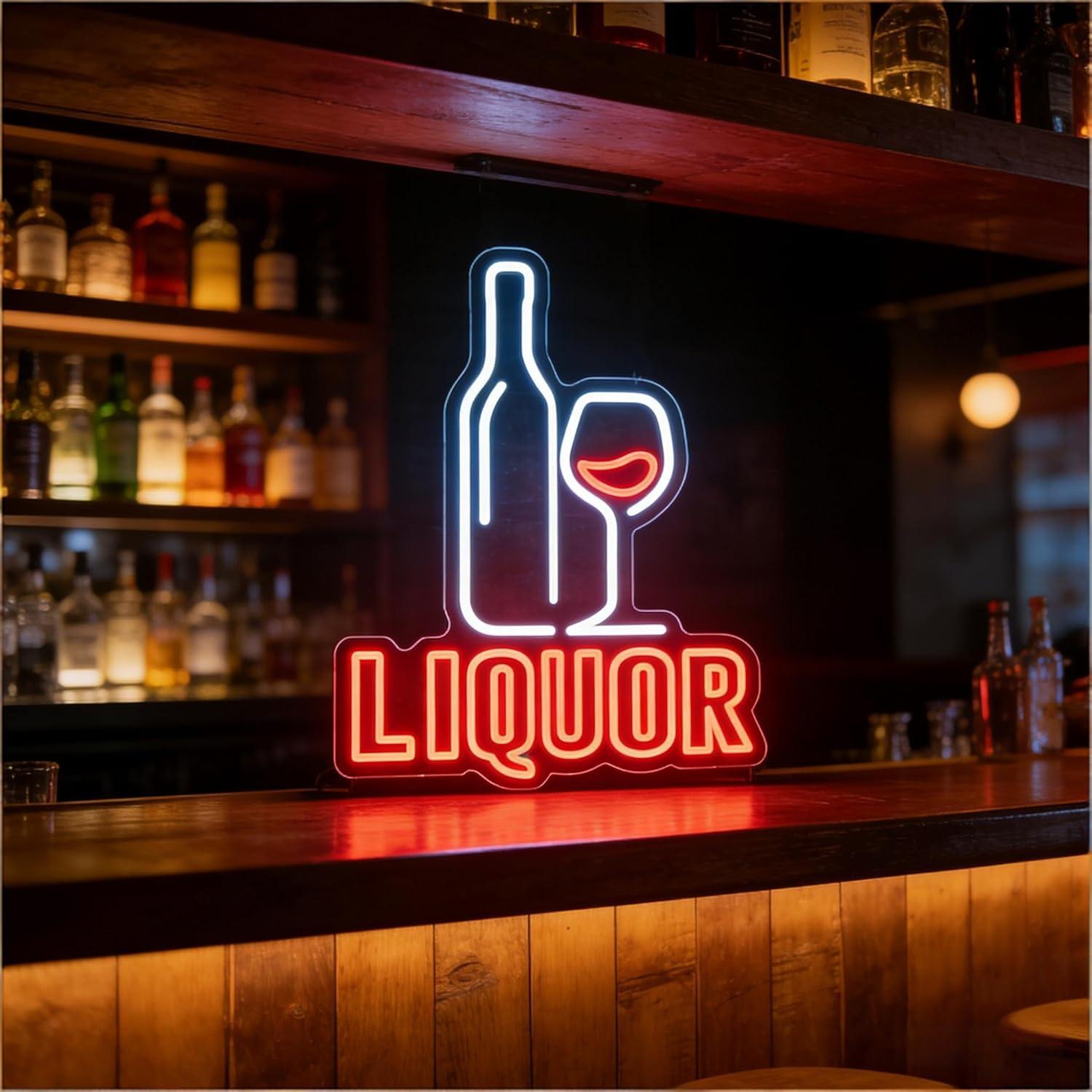 Liquor Neon Sign USB Dimmable  - Restaurant Lighting Decoration avis et prix