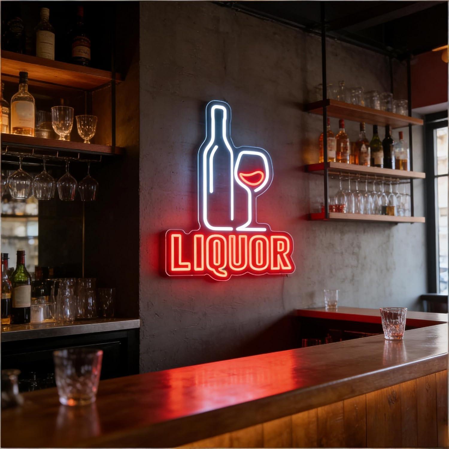 Liquor Neon Sign USB Dimmable  - Restaurant Lighting Decoration avis et prix