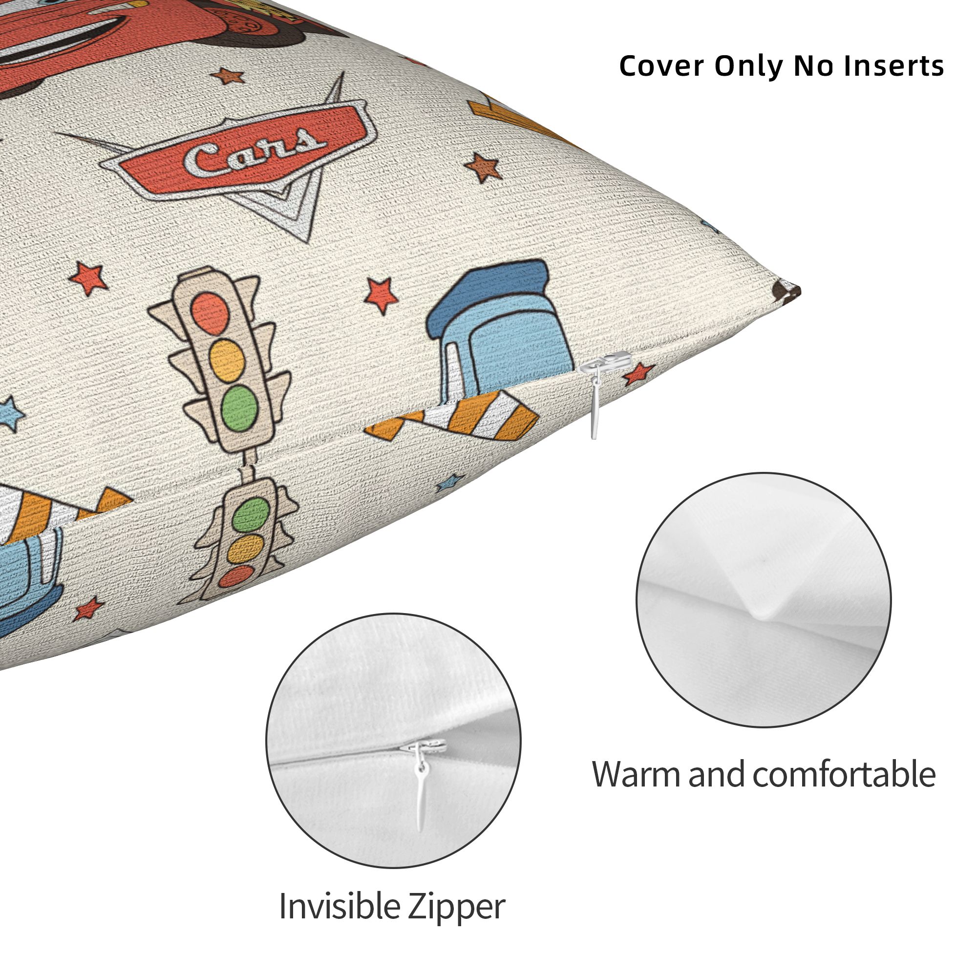 Pillow Cover Cars L-Lightning  - Lighting Mcqueen Decor avis et prix