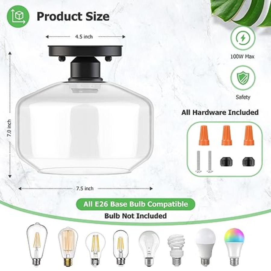 Semi Flush Mount Ceiling Light - Pendant Light Shade avis et prix