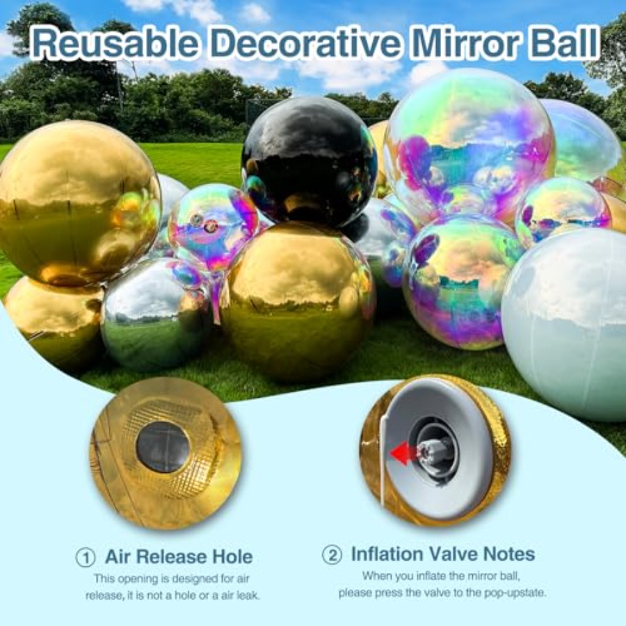 Iridescent Inflatable Mirror B - Disco Ball Mirror avis et prix