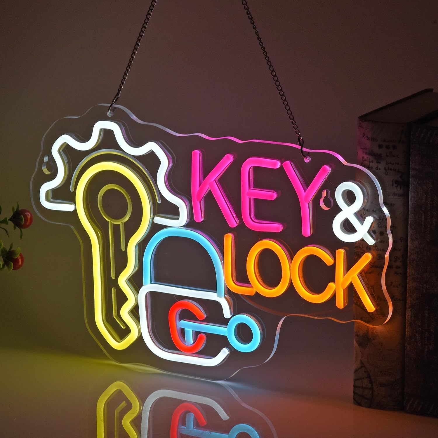 Key Lock Neon Sign Hanging Neo - Lighting Decor Rentals avis et prix