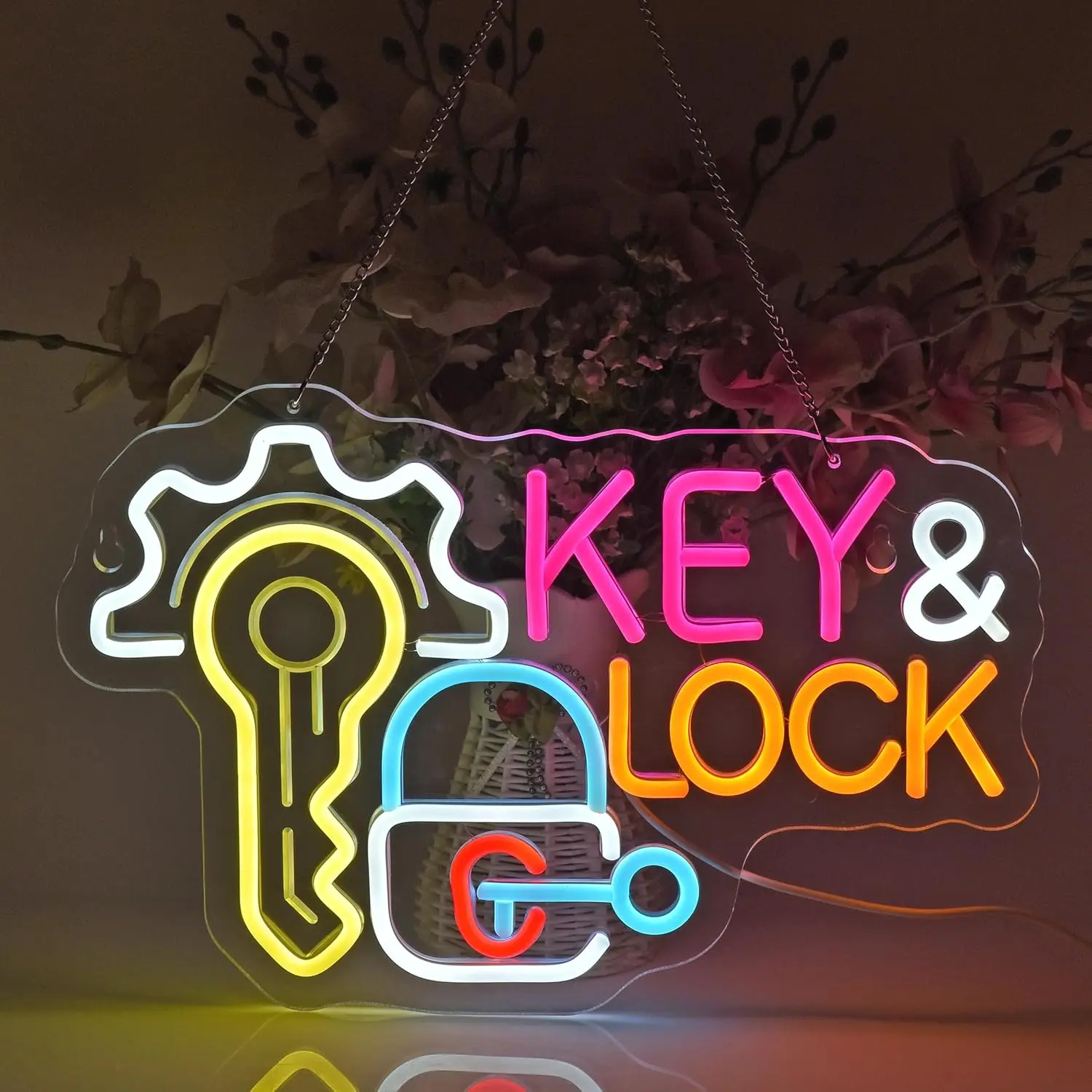 Key Lock Neon Sign Hanging Neo - Lighting Decor Rentals avis et prix