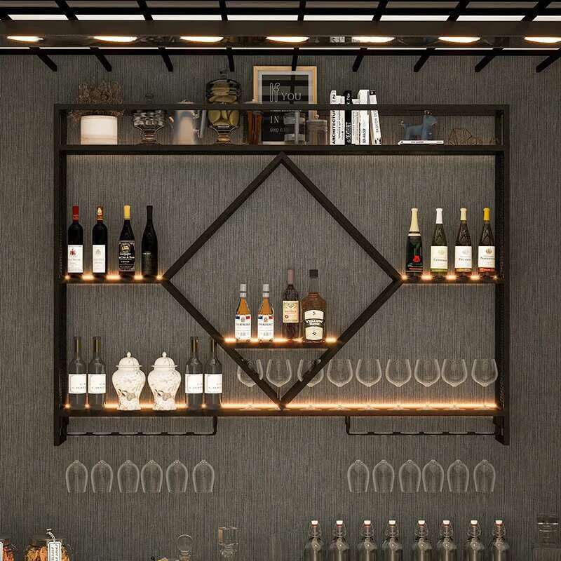 Nordic Wrought Iron Wine Rack  - Restaurant Lighting Decoration avis et prix