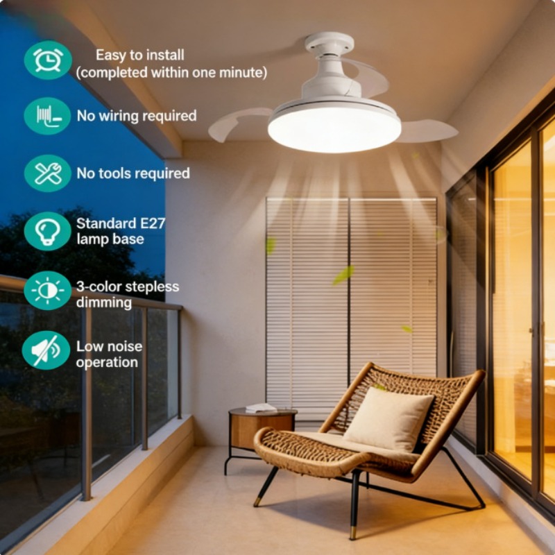New Ceiling Fan Light Invisibl - Decor Lighting Ceiling Fans avis et prix
