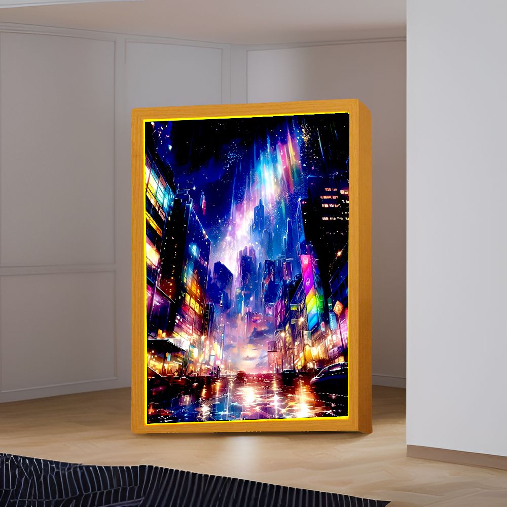 Beautiful City Light Painting  - Lighting Room Decor Photo avis et prix