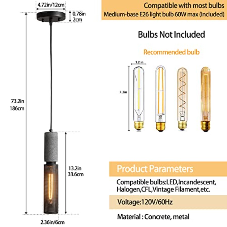 Concrete Linear Pendant Light  - Pendant Light Shade avis et prix