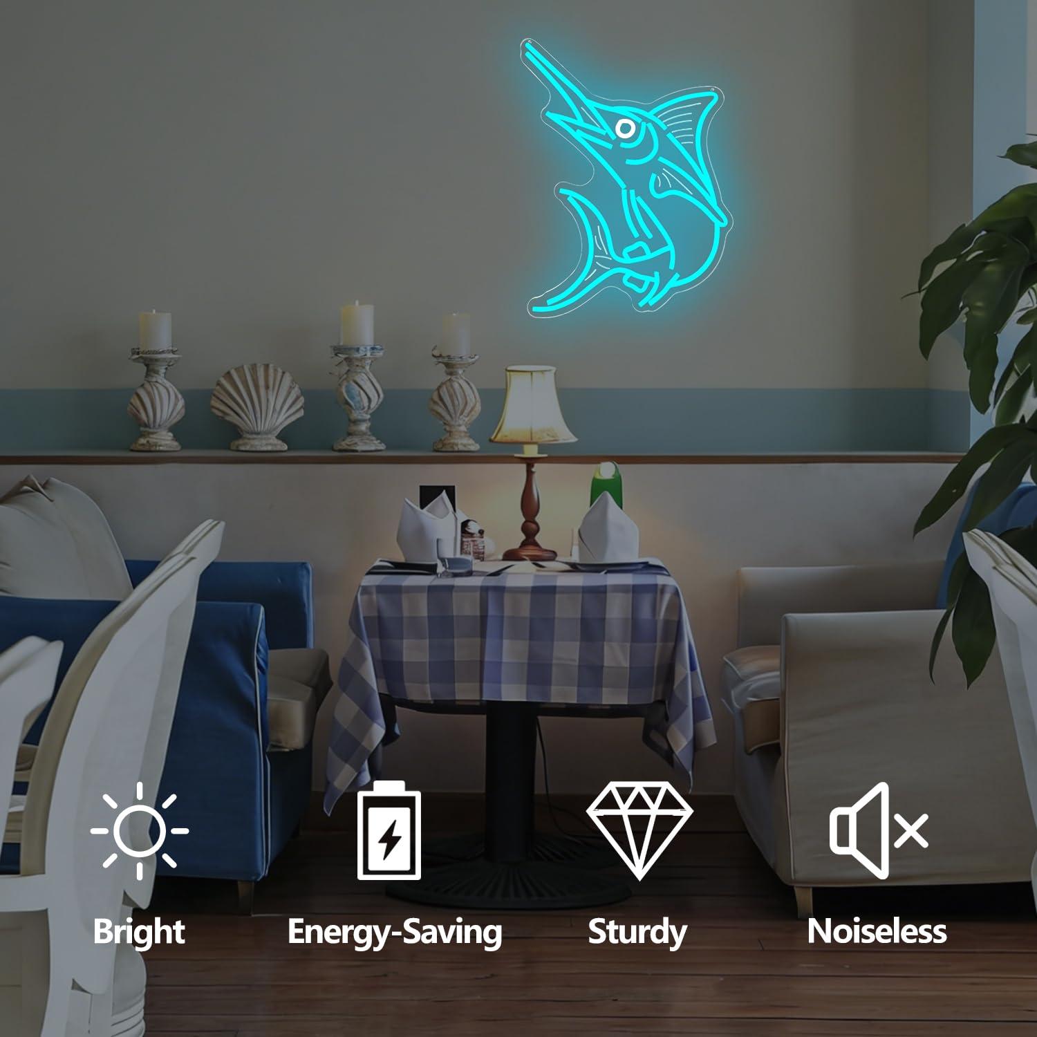 Marlin Fish Neon Sign Deep Sea - Up Lighting Decor avis et prix