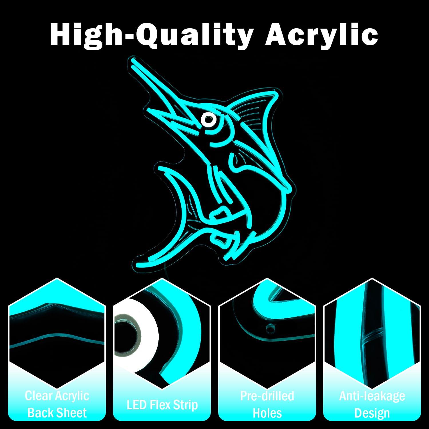 Marlin Fish Neon Sign Deep Sea - Up Lighting Decor avis et prix