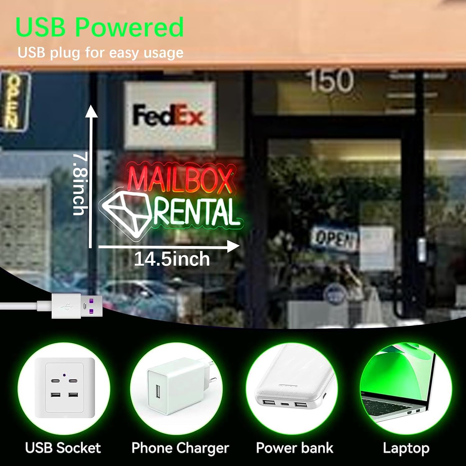 Mailbox Rental Neon Sign USB P - Lighting Decor Rentals avis et prix