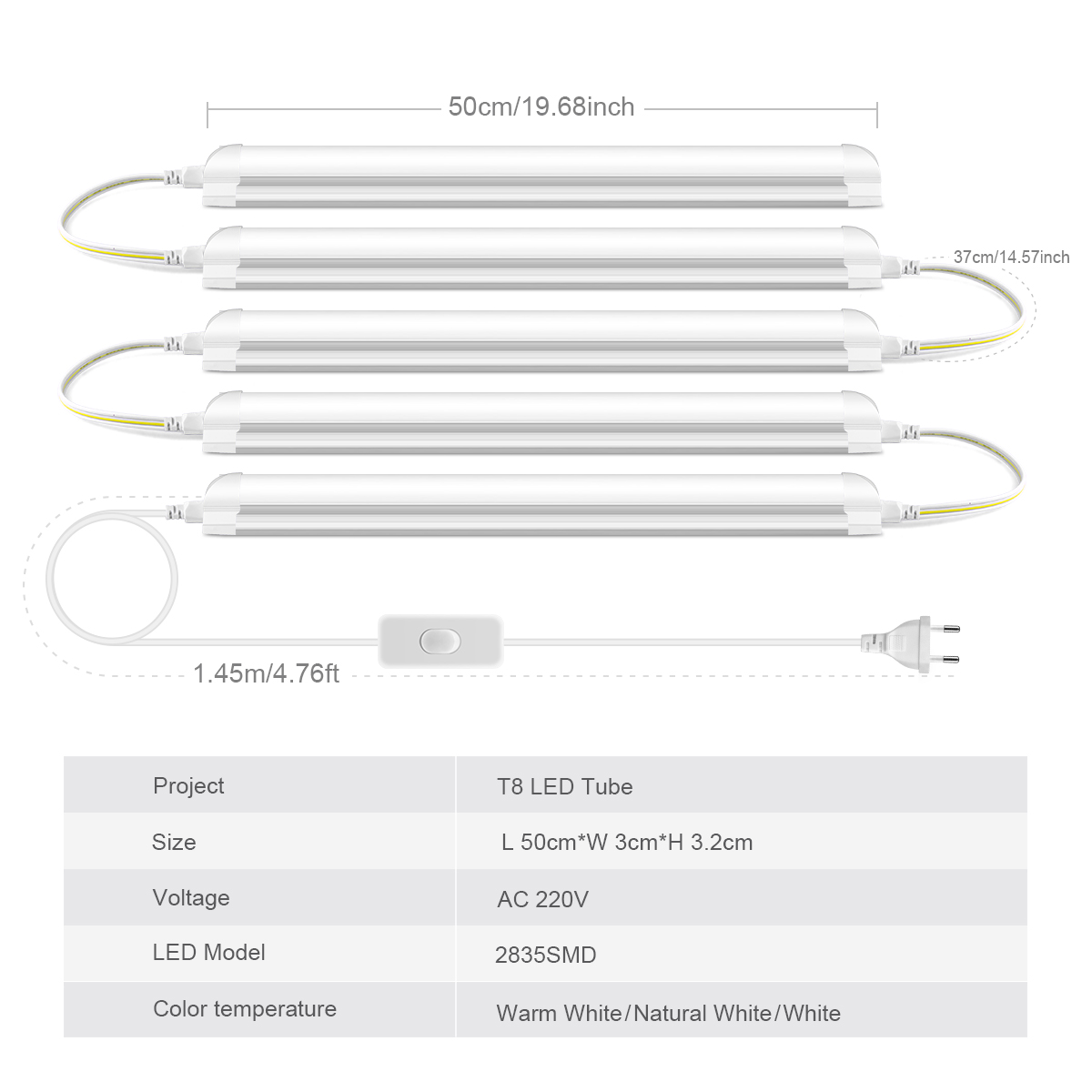 T8 50cm Series Connection LED  - Garage Lighting Decor avis et prix
