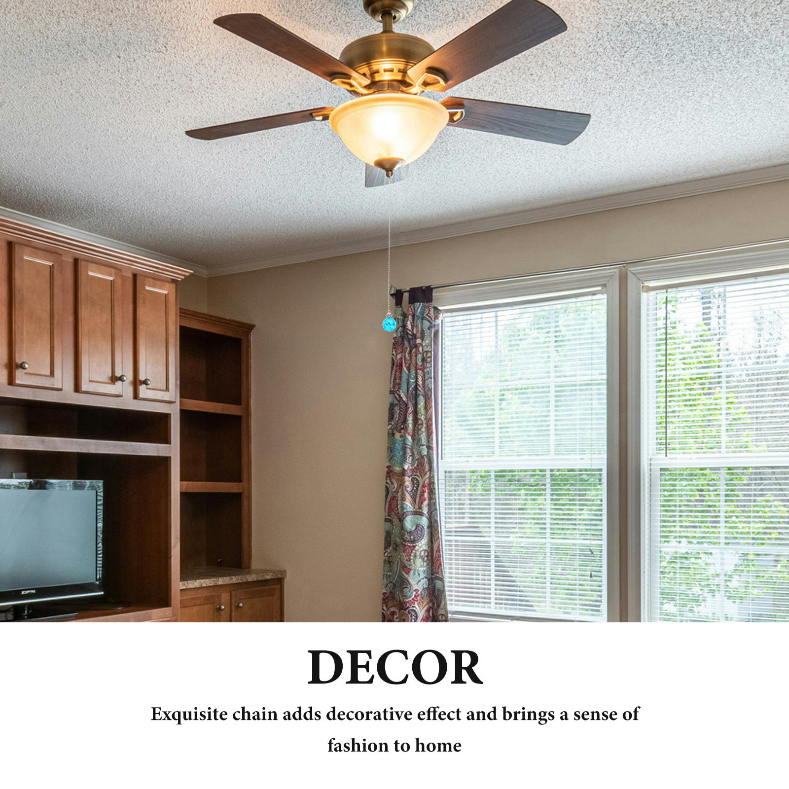 2Pcs Elegant Crackled Crystal  - Decor Lighting Ceiling Fans avis et prix