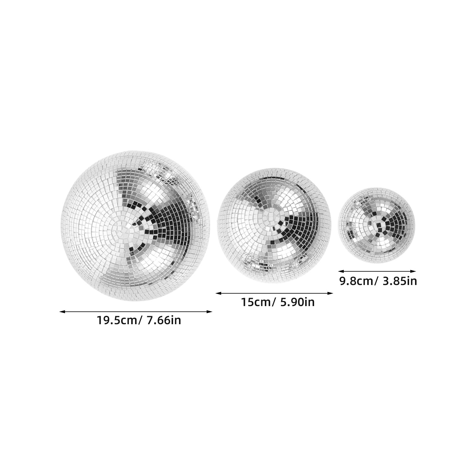 3Pcs Shiny Mirror Disco Ball H - Disco Ball Mirror avis et prix