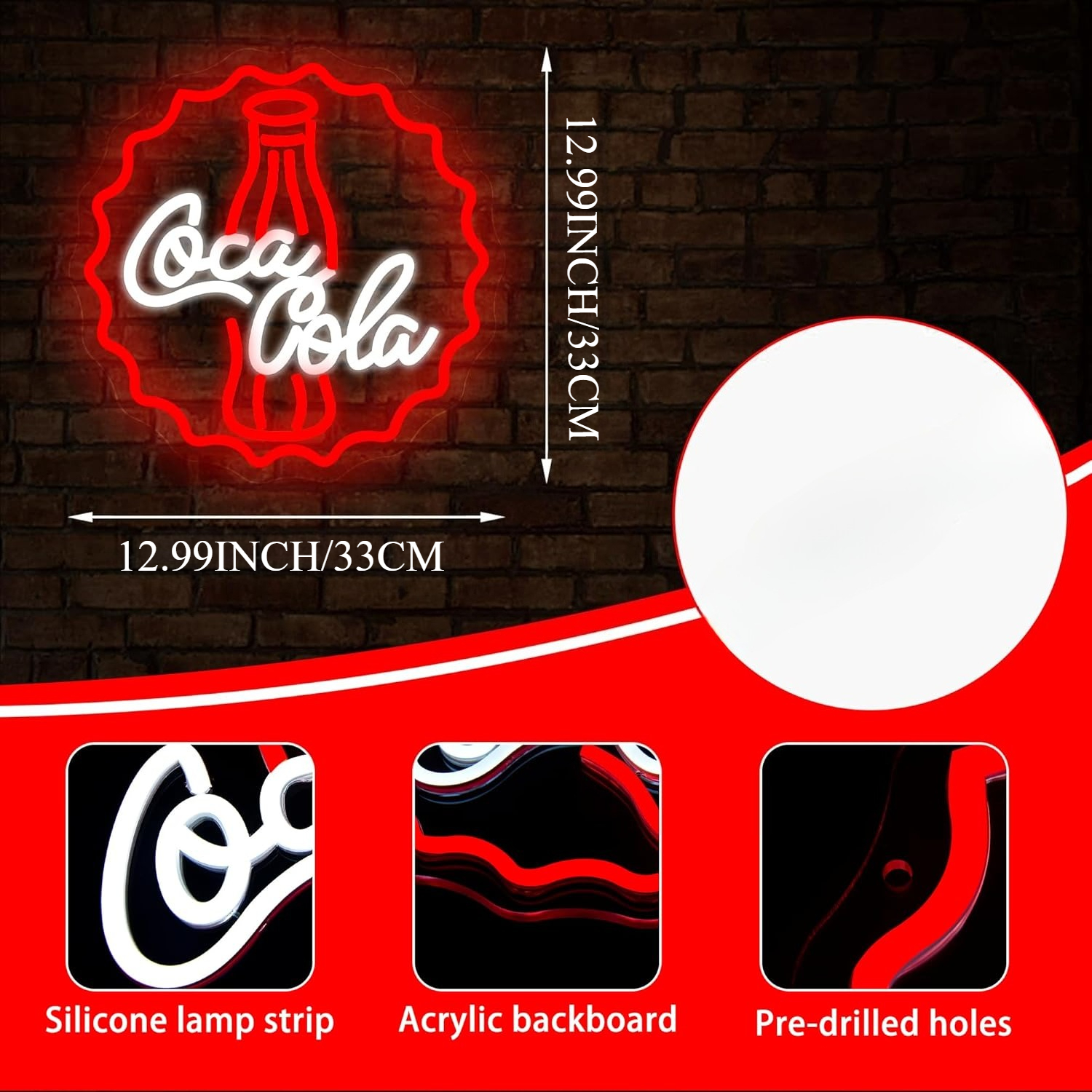 Cola Neon Sign Art Wall Light  - Restaurant Lighting Decoration avis et prix