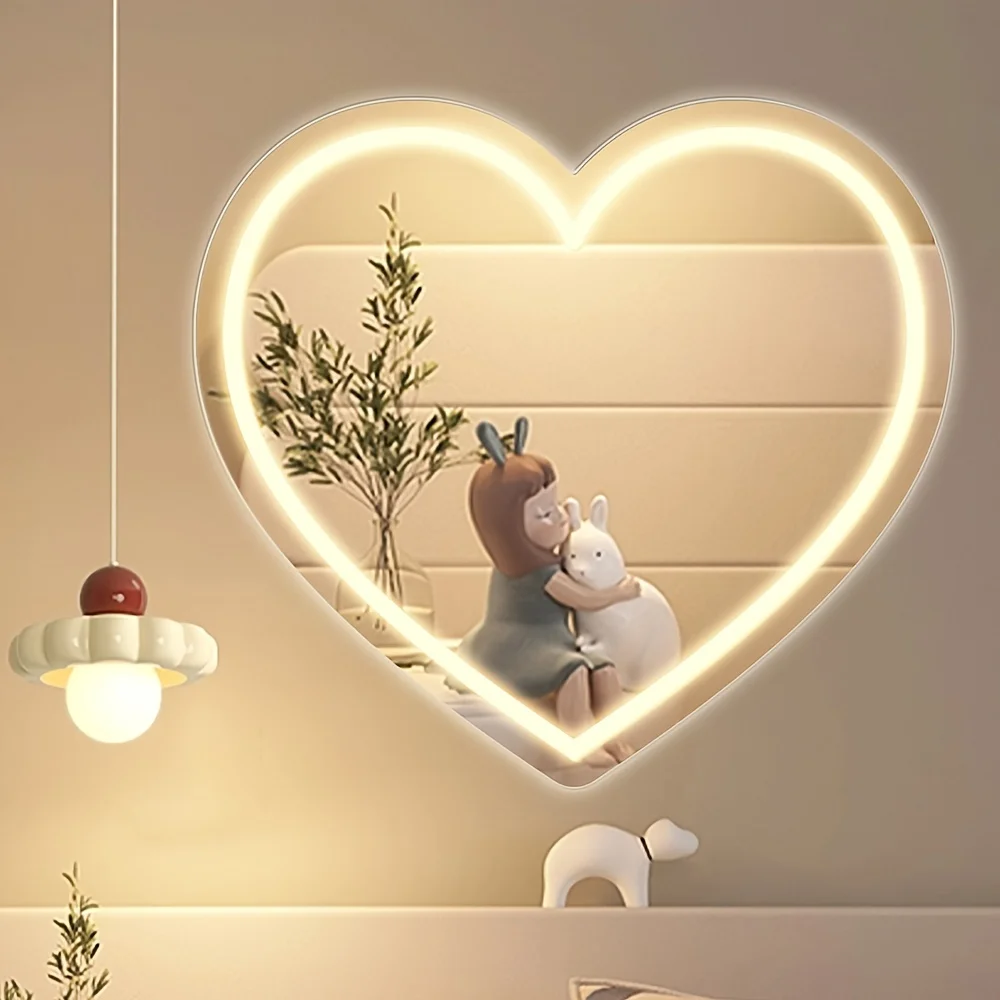 Heart Shape LED Mirror with Wa - Lighting Room Decor Photo avis et prix