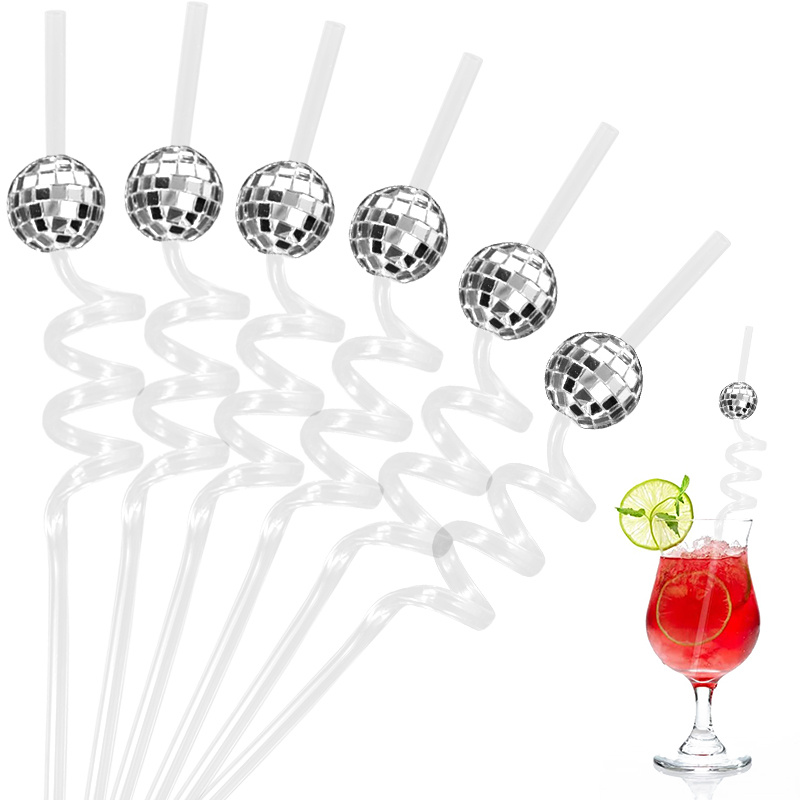 6pcs Mirror Disco Ball Straws  - Disco Ball Mirror avis et prix