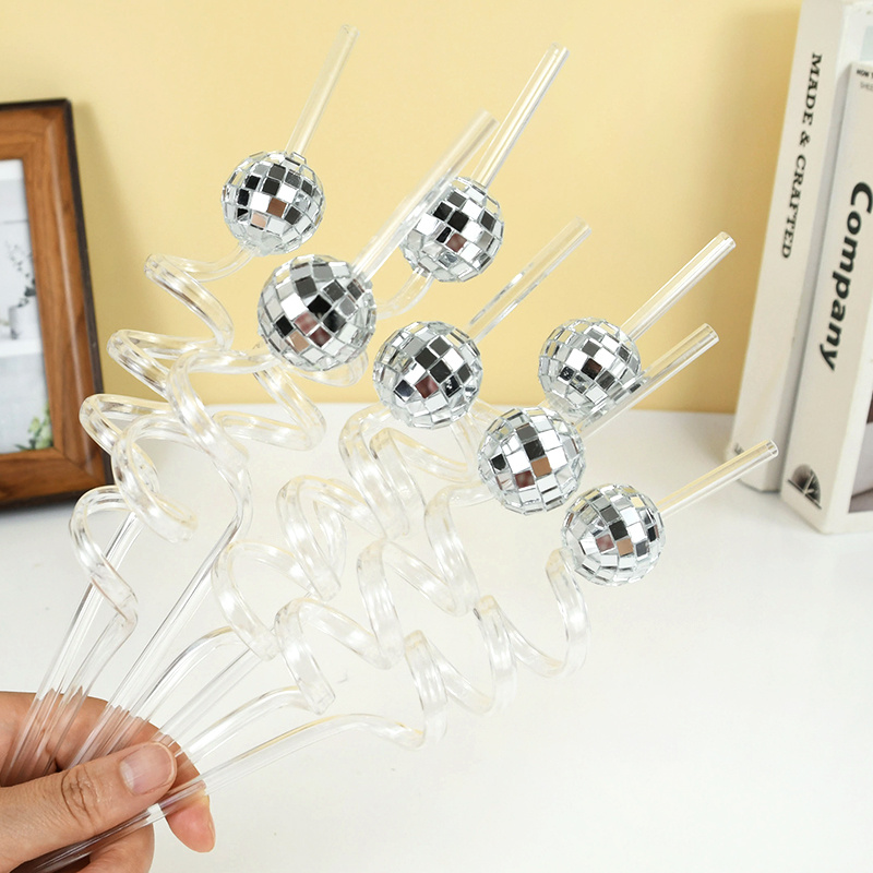 6pcs Mirror Disco Ball Straws  - Disco Ball Mirror avis et prix
