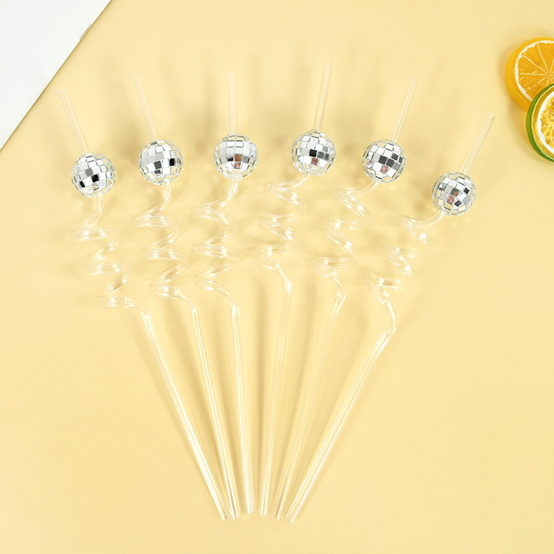 6pcs Mirror Disco Ball Straws  - Disco Ball Mirror avis et prix