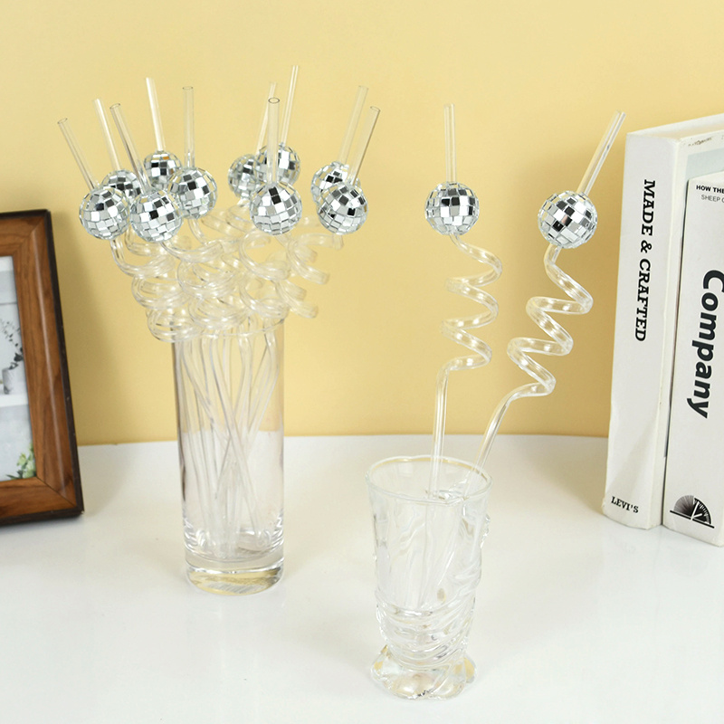 6pcs Mirror Disco Ball Straws  - Disco Ball Mirror avis et prix