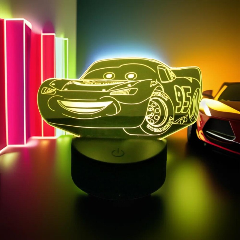 DSN Cute Car 3D Lamp LED Night - Lighting Mcqueen Decor avis et prix