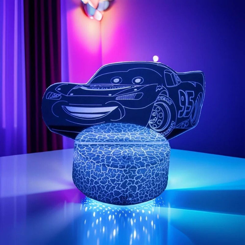 DSN Cute Car 3D Lamp LED Night - Lighting Mcqueen Decor avis et prix