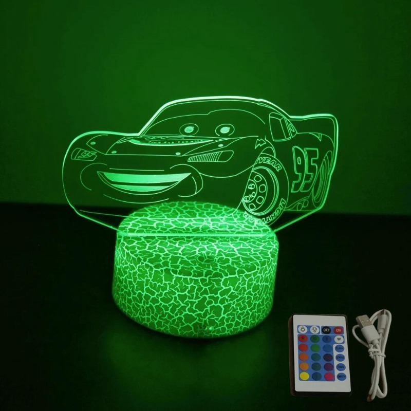 DSN Cute Car 3D Lamp LED Night - Lighting Mcqueen Decor avis et prix