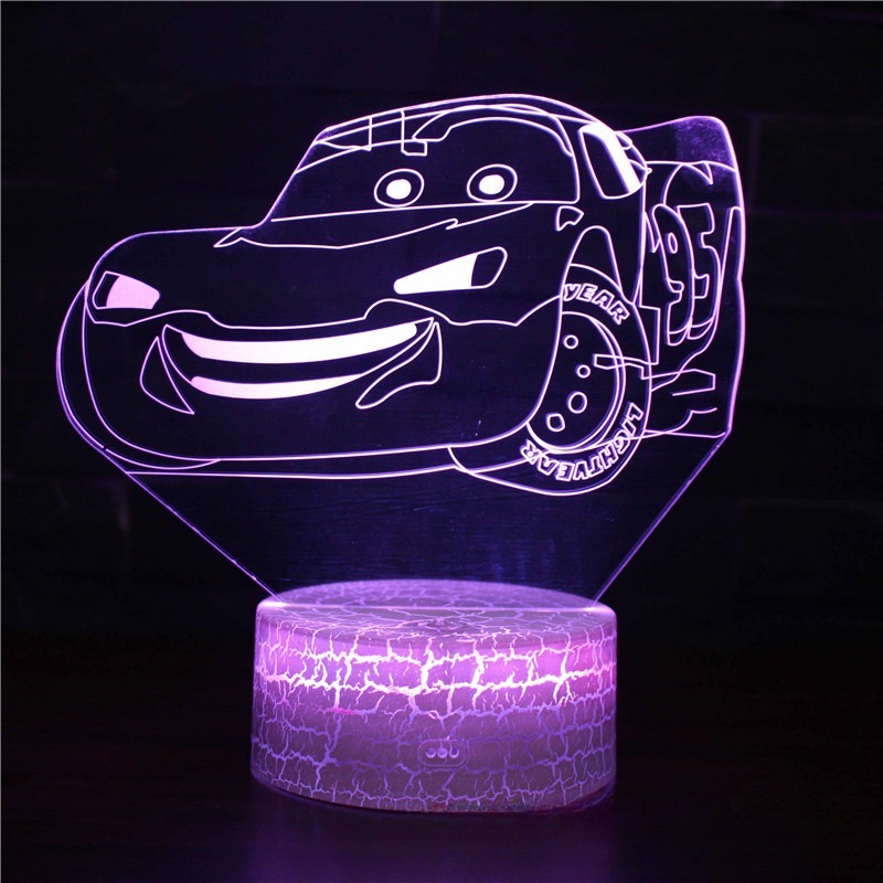 DSN Cute Car 3D Lamp LED Night - Lighting Mcqueen Decor avis et prix