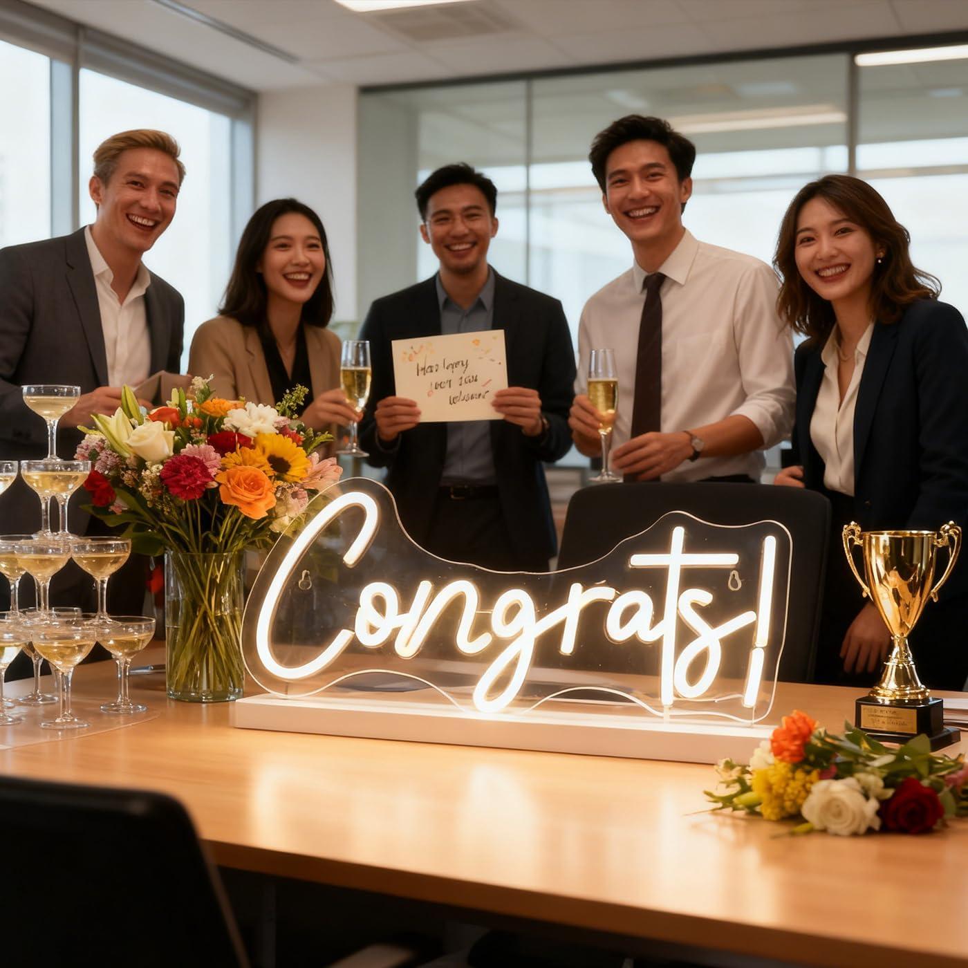 Congrats Neon Sign LED Word Li - Up Lighting Decor avis et prix