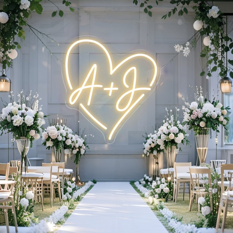 Custom Initials Heart LED Neon - Lighting Decor Items avis et prix