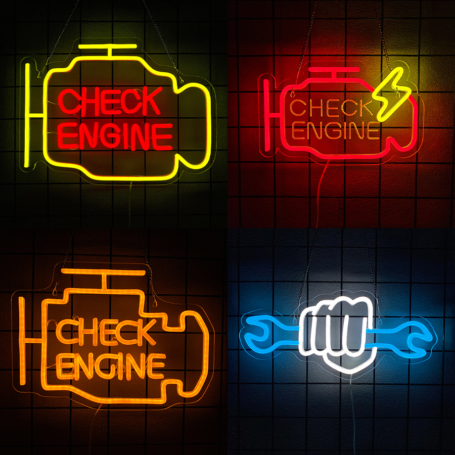 Check Engine Neon Sign For Wal - Lighting Decor Store avis et prix