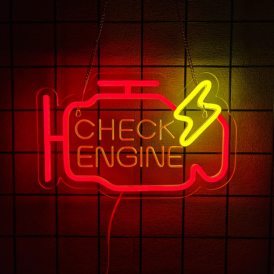 Check Engine Neon Sign For Wal - Lighting Decor Store avis et prix