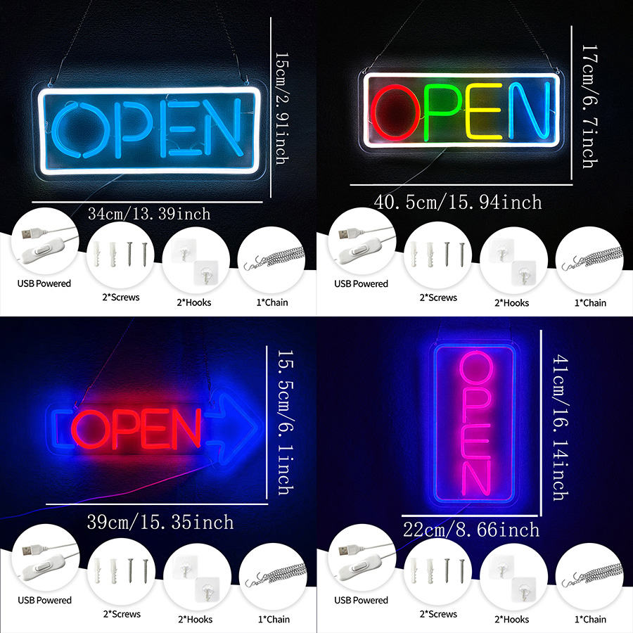 Open Series Neon Sign For Wall - Restaurant Lighting Decoration avis et prix
