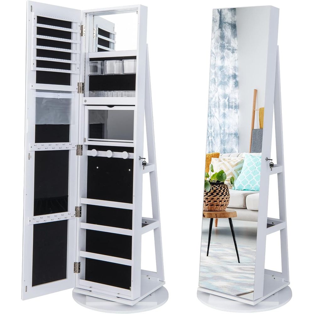 360° Swivel Jewelry Cabinet wi - Furniture Lighting & Decor Magazine avis et prix