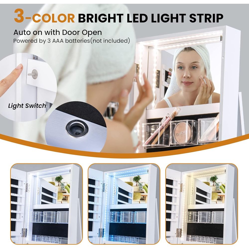 360° Swivel Jewelry Cabinet wi - Furniture Lighting & Decor Magazine avis et prix