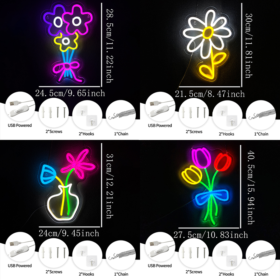 Flower Series Neon Sign For Wa - Lighting Decor Store avis et prix