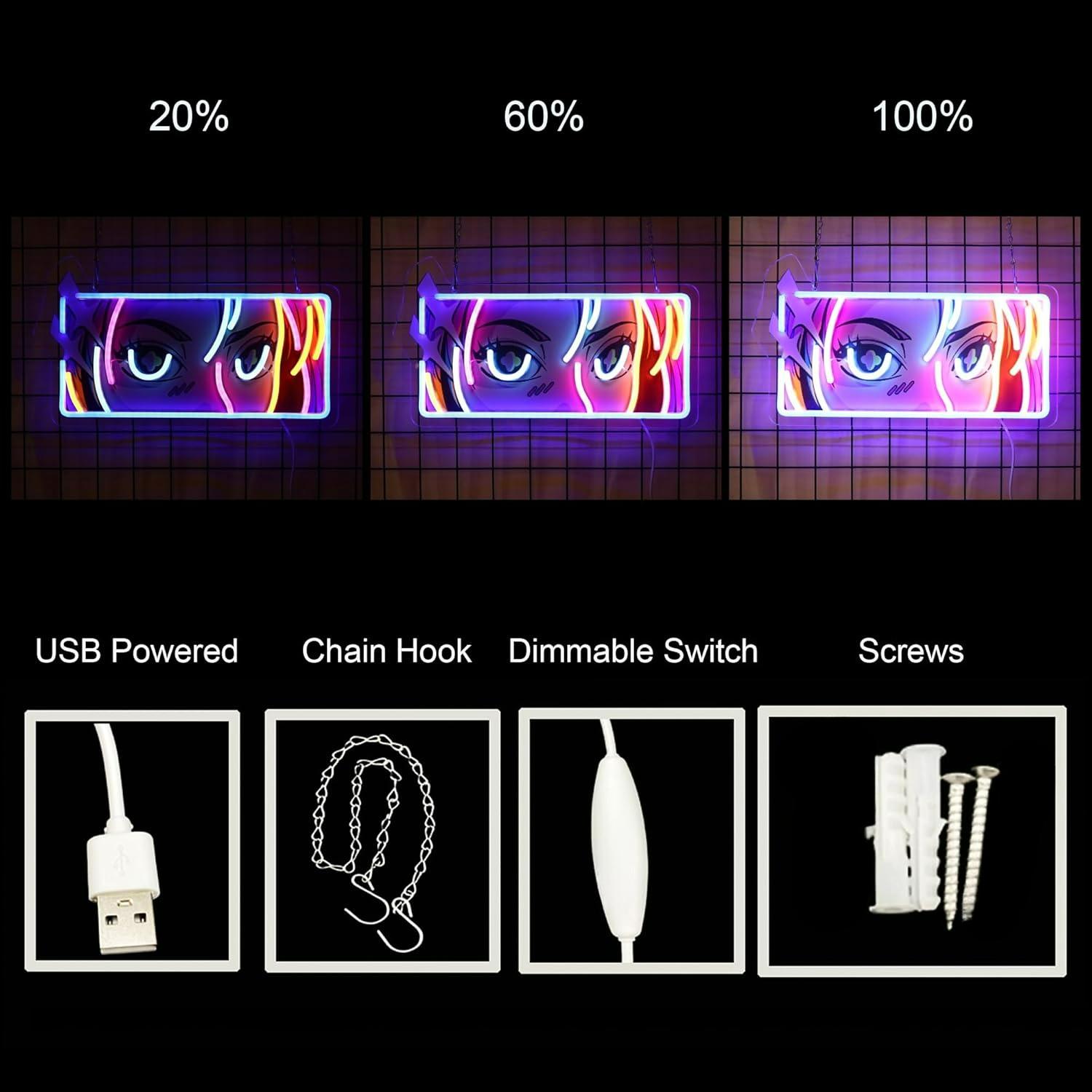 Passionate Eyes Neon Sign USB  - Garage Lighting Decor avis et prix