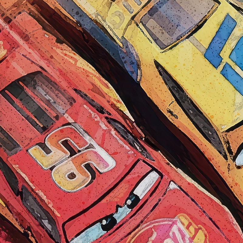 Cartoon Cars Watercolor Art Pr - Lighting Mcqueen Decor avis et prix