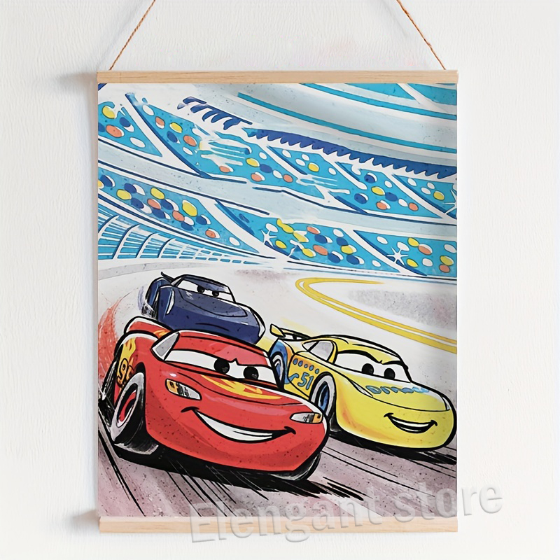 Cartoon Cars Watercolor Art Pr - Lighting Mcqueen Decor avis et prix